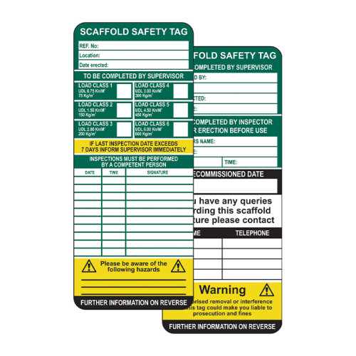 Scaffold Tag Insert (Pack of 10)