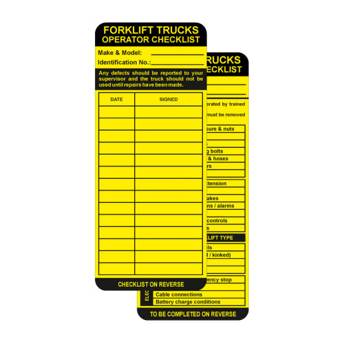 Forklift Safety Tag Insert (Pack of 10)