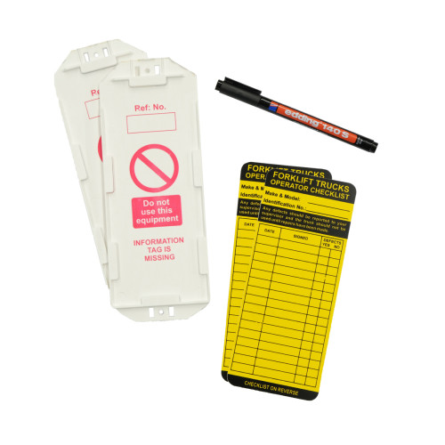 Scafftag Forklift Kit (2 Holders, 10 Inserts, 1 pen)