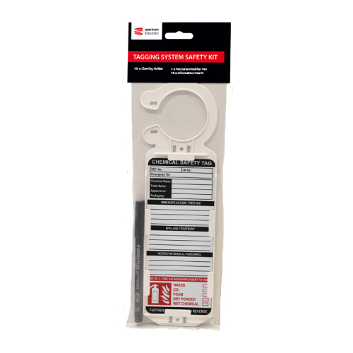 Chemical Safety Tag Kit (10 Claw Tag Holders, 10 Inserts, 1 Pen)