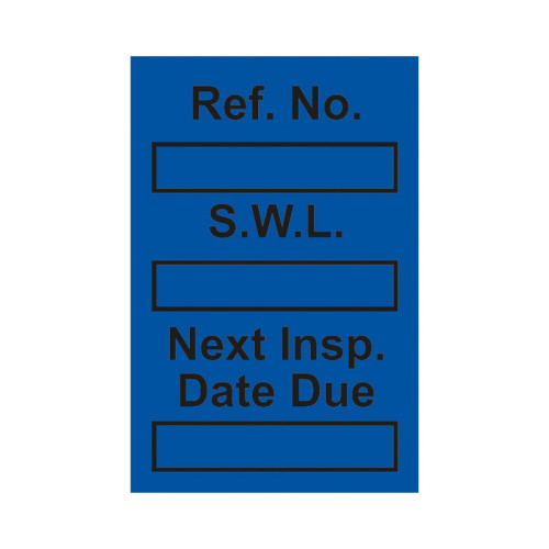 'Safe Working Load' Mini Tag Insert, Blue (Pack of 20)