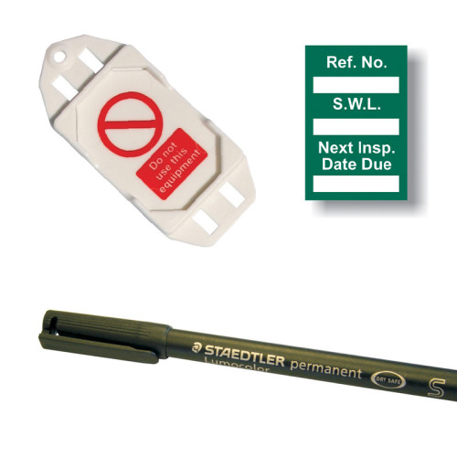 'Safe Working Load' Mini Tag Insert Kit, Green