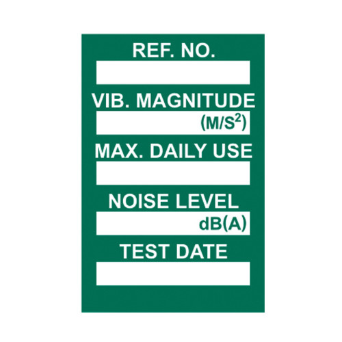 'Vibration Control' Mini Tag Insert, Green (Pack of 20)