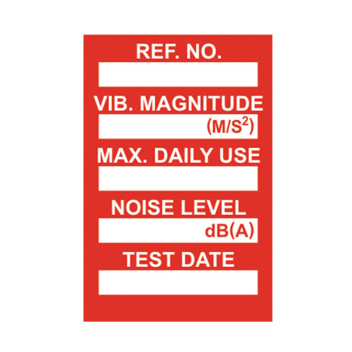 'Vibration Control' Mini Tag Insert, Red (Pack of 20)