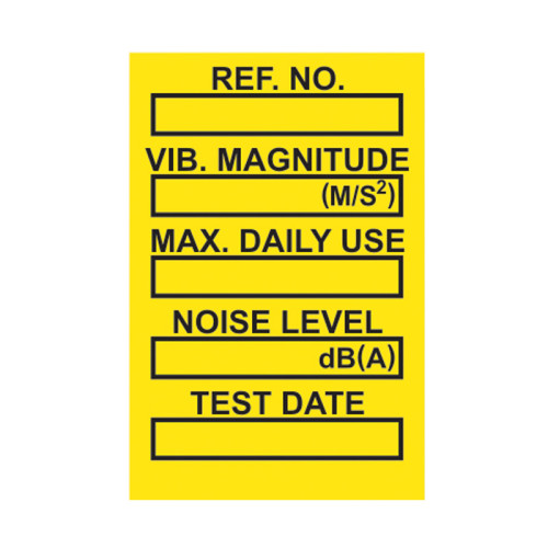 'Vibration Control' Mini Tag Insert, Yellow (Pack of 20)