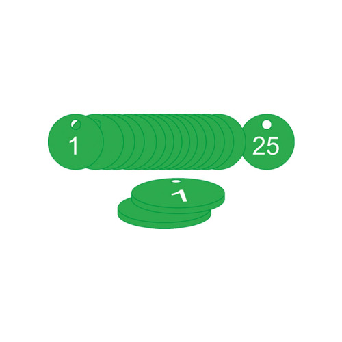 Green Traffolite Tags (1 to 25), 27mm