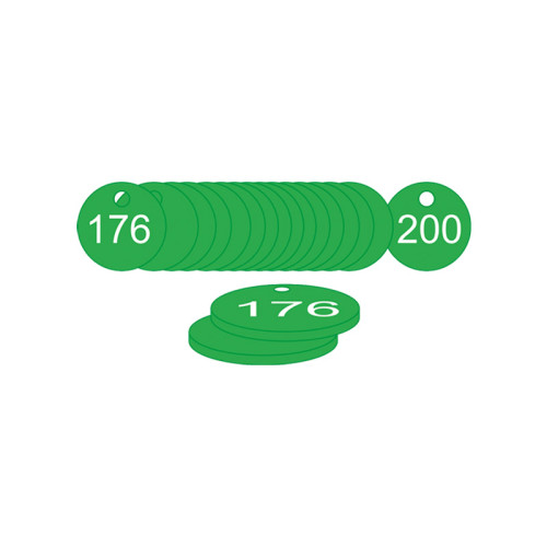 Green Traffolite Tags (176 to 200), 27mm