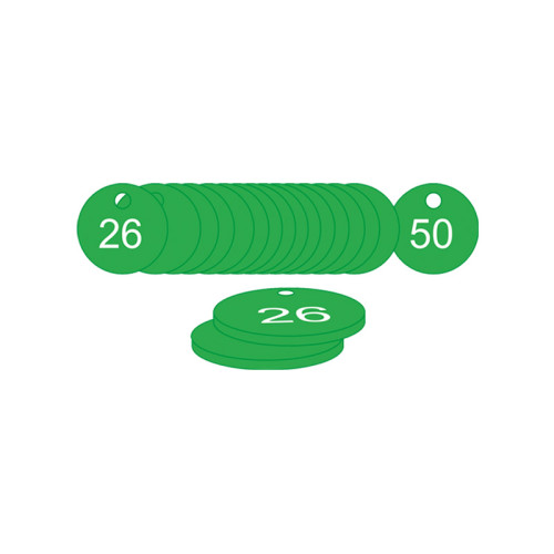 Green Traffolite Tags(26 to 50), 27mm