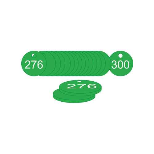 Green Traffolite Tags (226 to 300), 27mm