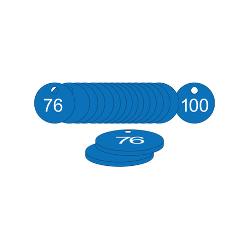 Blue Traffolite Tags (76 to 100), 27mm