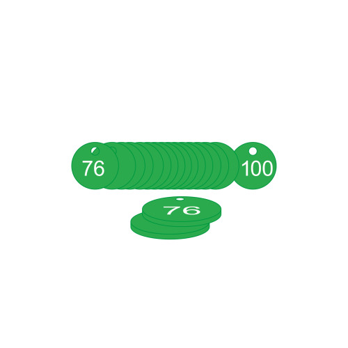 Green Traffolite Tags (76 to 100), 27mm