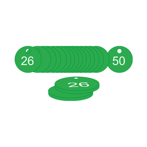 Green Traffolite Tags(26 to 50), 33mm