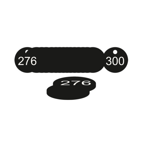 Black Traffolite Tags (226 to 300), 33mm