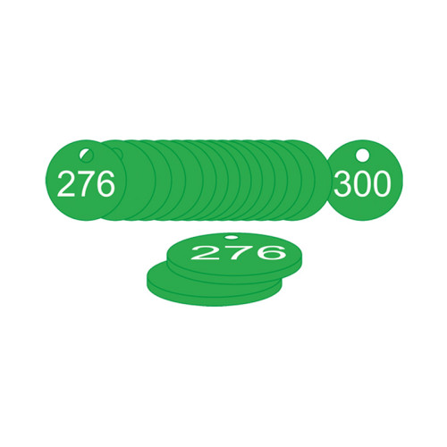 Green Traffolite Tags (226 to 300), 33mm