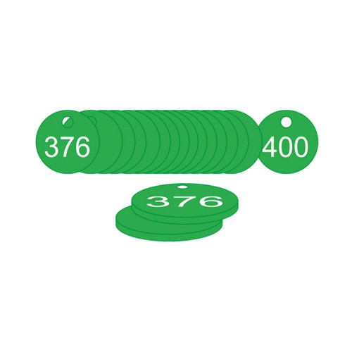 Green Traffolite Tags (376 to 400), 33mm