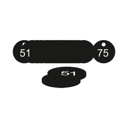 Black Traffolite Tags (51 to 75), 33mm