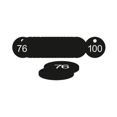 Black Traffolite Tags (76 to 100), 33mm
