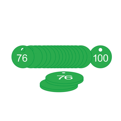Green Traffolite Tags (76 to 100), 33mm
