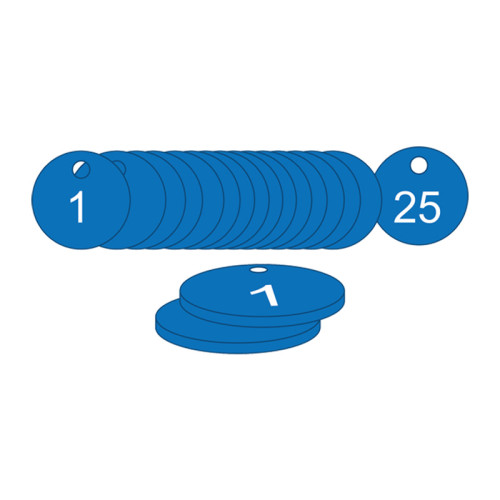 Blue Traffolite Tags (1 to 25), 38mm