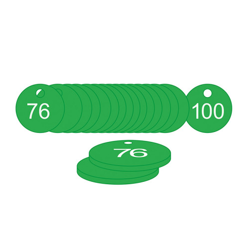 Green Traffolite Tags (76 to 100), 38mm