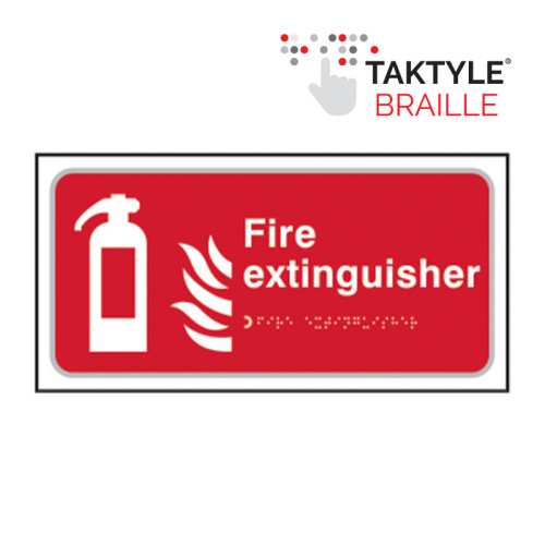 'Fire Extinguisher' Sign, Self Adhesive Taktyle (300mm x 150mm)