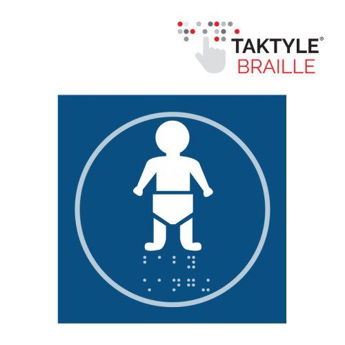'Baby Graphic' Sign, Self Adhesive Taktyle, Blue (150mm x 150mm)