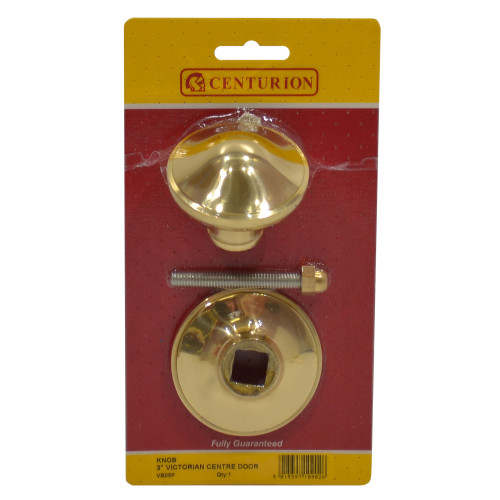 Solid Brass Victorian Centre Door Knob, 75mm Dia.