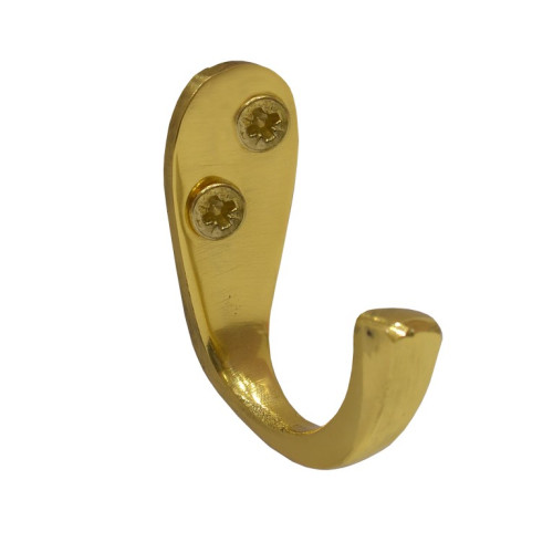 Centurion Wardrobe Hook, 50mm, Polished Brass