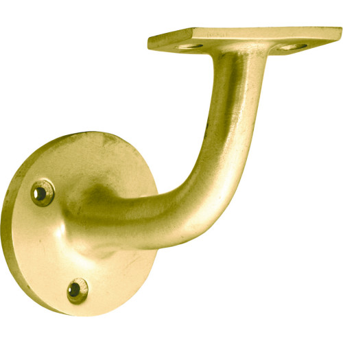Solid Brass Handrail Bracket, Polished Brass, 65mm
