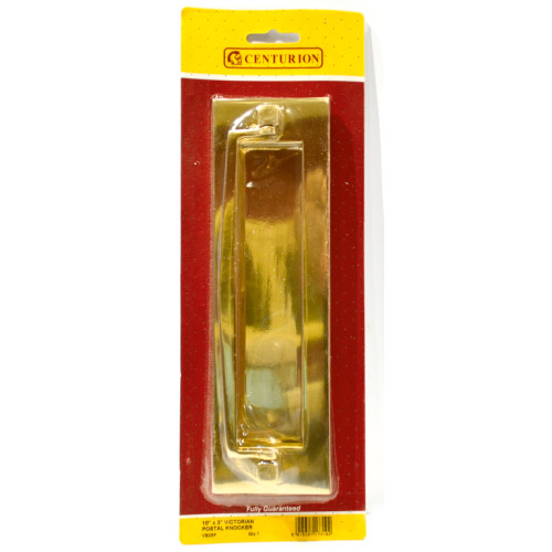 Solid Brass Letter Plate with Knocker, 250mm x 75mm