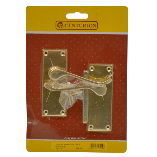 Solid Brass 'Scroll' Lever Latch Set, 105mm x 40mm