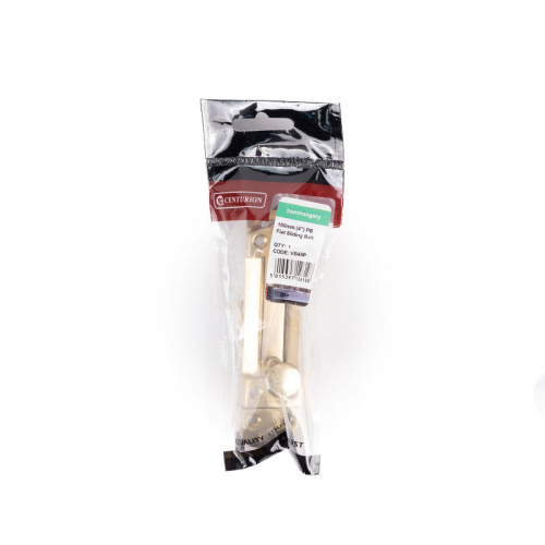 Flat Slide Bolt, Polished Brass, 100mm