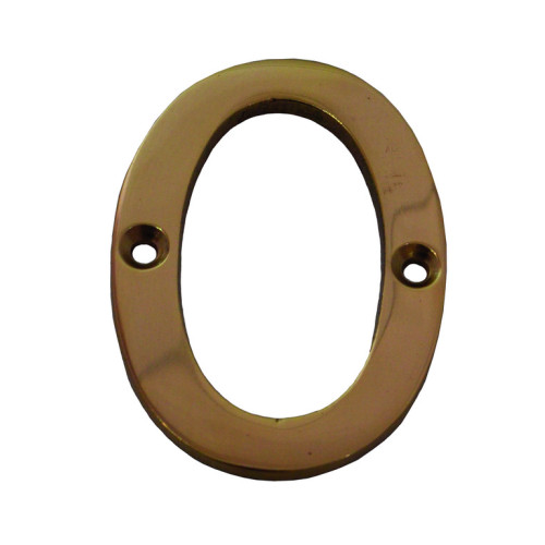 No.0 Solid Brass Door Numbers and Letters, 75mm