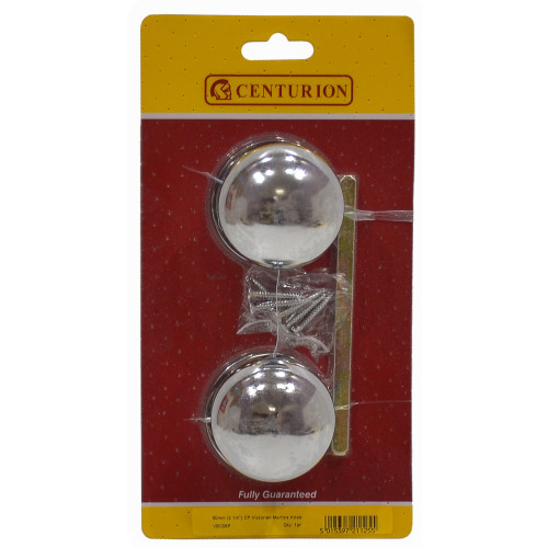 Chromed Mortice Knob Set, 60mm Dia.