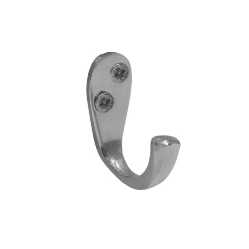 50mm Solid Brass Single Wardrobe Hook - Chrome Plated