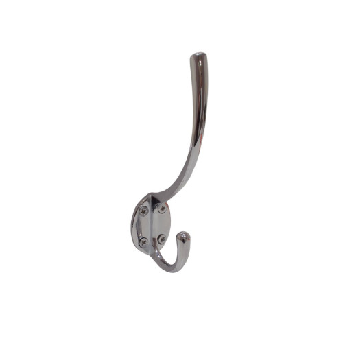 125mm Solid Brass Hat & Coat Hook - Chrome Plated