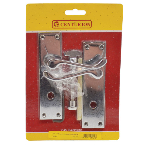 Chromed 'Scroll' Bathroom Set, 145mm x 40mm