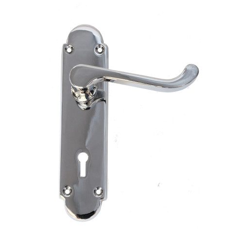 Chromed Shaped 'Scroll' Door Furniture, 170mm