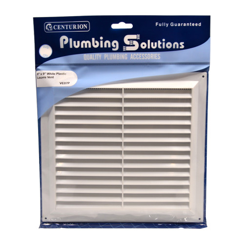 Plastic Louvre Vent - White - 229 x 229mm