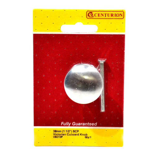 Victorian Cupboard Knobs, Satin Chrome Plated, 38mm Dia.