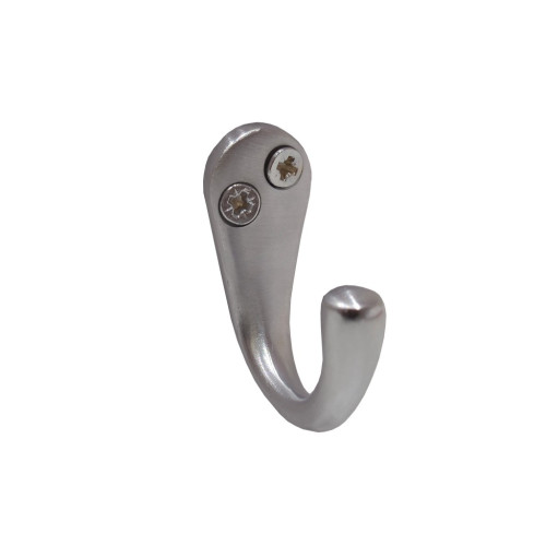 50mm Solid Brass Single Wardrobe Hook - Satin Chrome