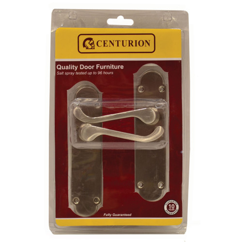 Satin Shaped 'Scroll' Door Furniture, 170mm