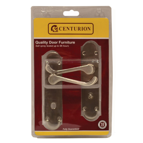 Satin Shaped 'Scroll' Door Furniture, 170mm