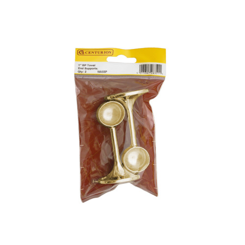 19mm (3/4") Towel End Supports - Brass - Pack of 2