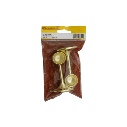 25mm (1") Towel End Supports - Brass - Pack of 2