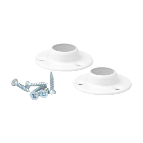 19mm (3/4") Wardrobe Rod Sockets - White