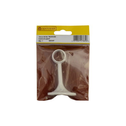 19mm Wardrobe Centre Supports - White - Pack Qty 1