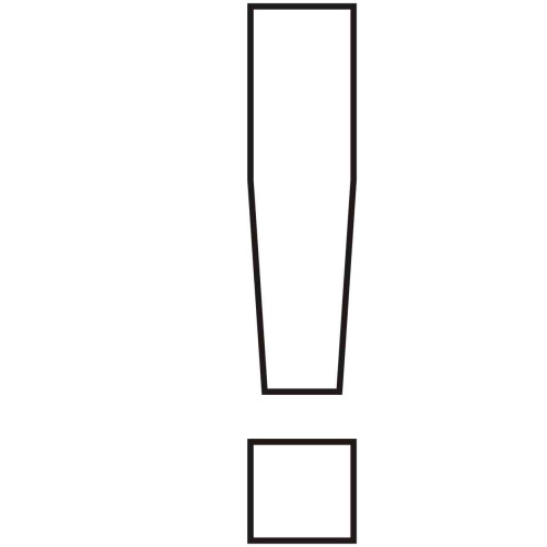 75mm White Bold Condensed Vinyl Letter ! WH75!P