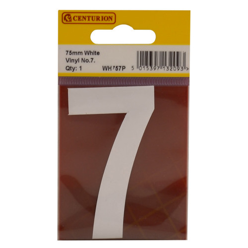 White Bold Condensed Style Vinyl Number 7 WH757P