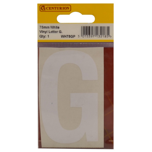 White Bold Condensed Style Vinyl Letter G WH75GP